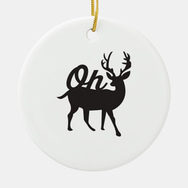 Oh Deer Retro Classic Vibe Julgransprydnad Keramik (Framsidan)