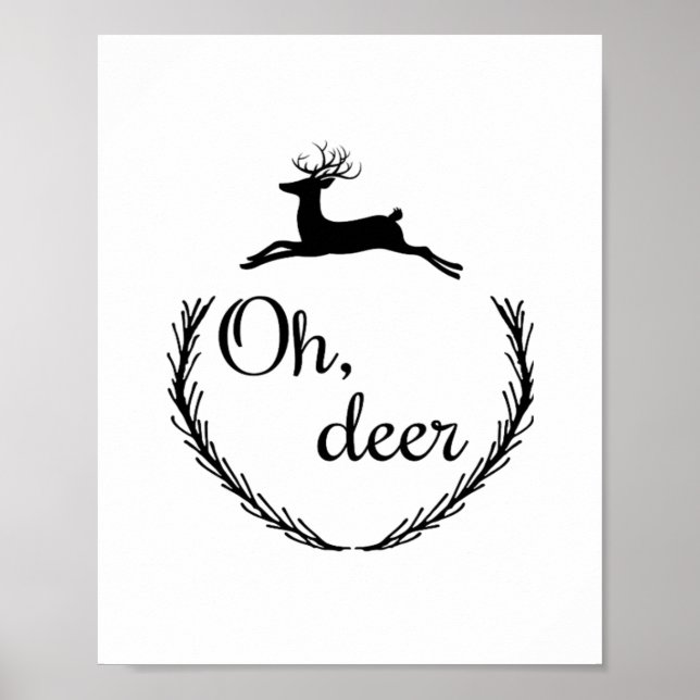 Oh Deer Roligt Stil Design  Poster (Framsidan)