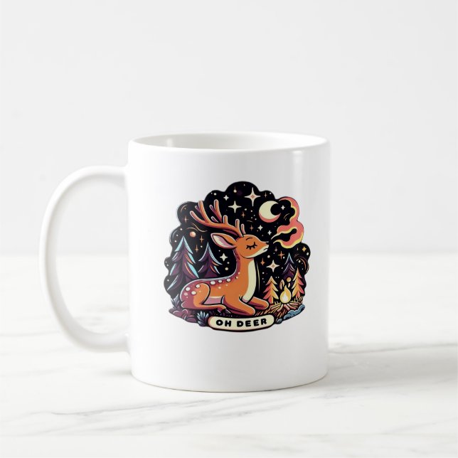 Oh Deer Samtidig Grafisk Vibe Kaffemugg (Vänster)
