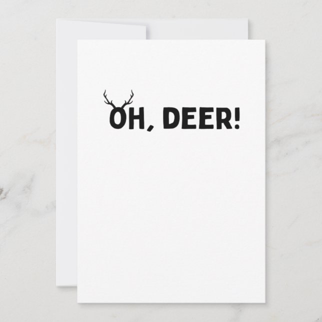 Oh Deer Simple Aesthetic Flat Holiday Card Julkort (Framsida)