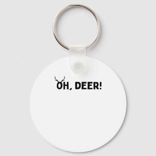 Oh Deer Simple Aesthetic Keychain Nyckelring (Framsida)