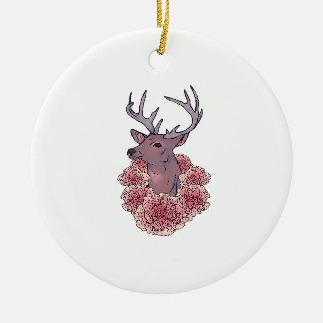 Oh Deer Trendy Minimal Aesthetic Julgransprydnad Keramik (Framsidan)
