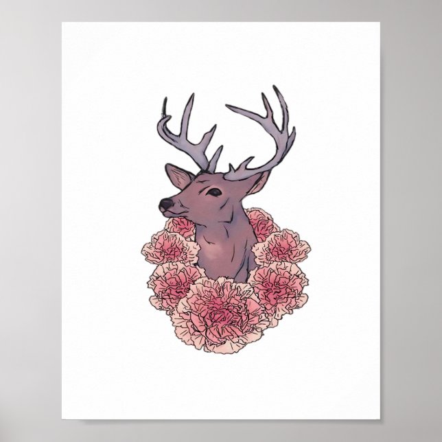 Oh Deer Trendy Minimal Aesthetic  Poster (Framsidan)