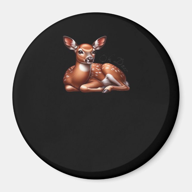 Oh Deer Trendy Modern Aesthetic  Magnet (Framsidan)