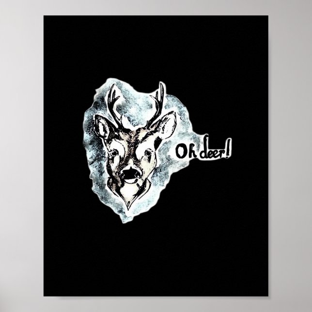 Oh Deer Trendy Modern Style  Poster (Framsidan)