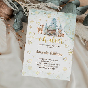 Oh Deer Vinter Baby Shower Inbjudningar