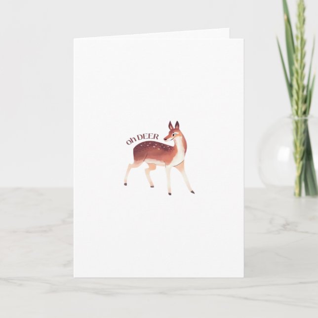 Oh Deer Whimsical Creative DesFolded Greeting Card Kort (Framsida)