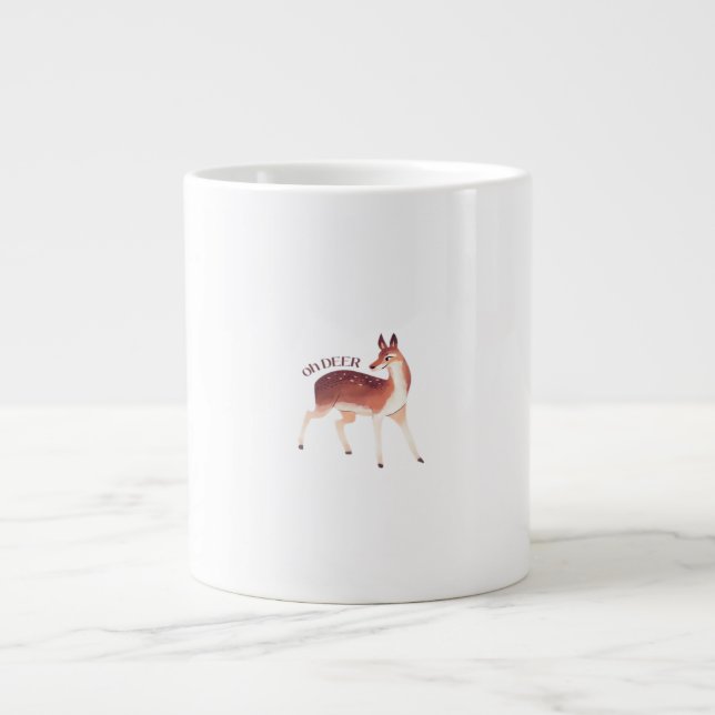 Oh Deer Whimsical Creative Design  Jumbo Mugg (Framsidan)