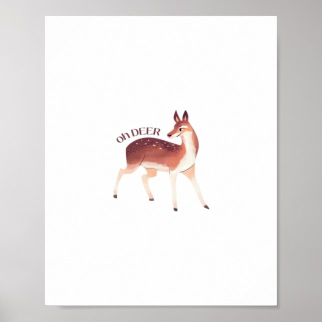 Oh Deer Whimsical Creative Design  Poster (Framsidan)