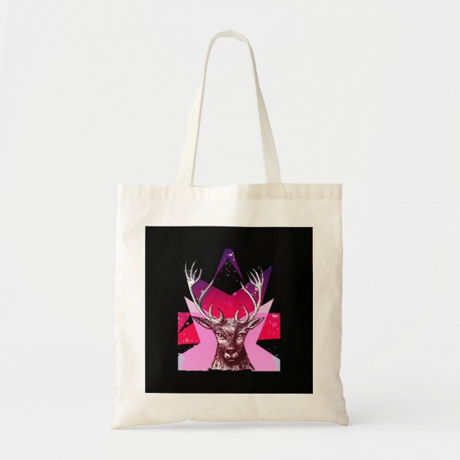 Oh Deer Whimsical Creative Design Tote Bag Tygkasse (Framsidan)