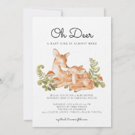 Oh Deer Woodland Forest Baby Shower  Inbjudningar
