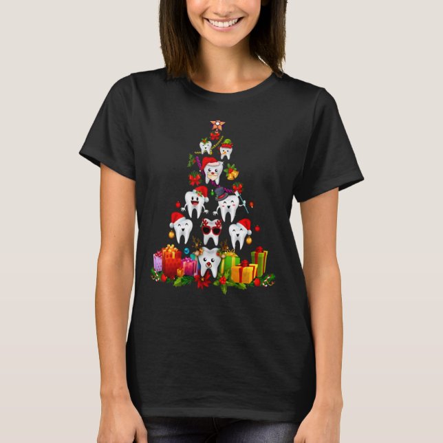 Oh Dentistree  Christmas Tree Dental Hygiene Xmas  T Shirt (Framsida)