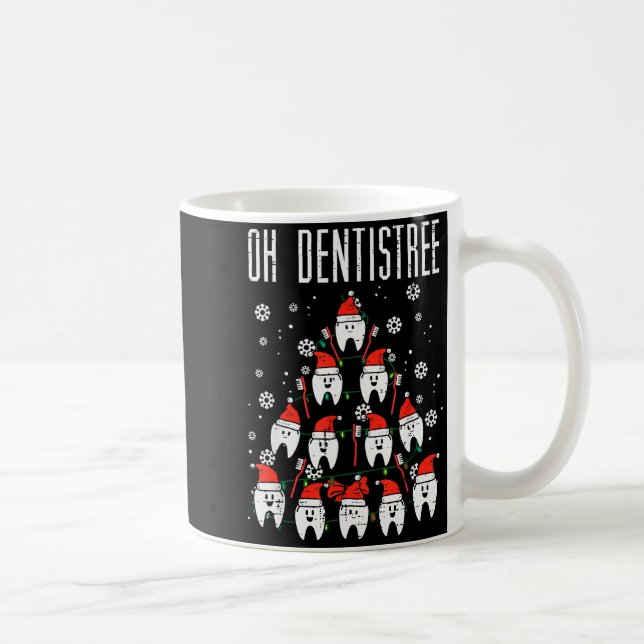 Oh Dentistree Christmas Tree Teeth Dentistry Denta Kaffemugg (Höger)
