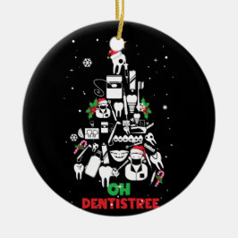 Oh Dentistree Dentist Dental Teeth Christmas Tree Julgransprydnad Keramik