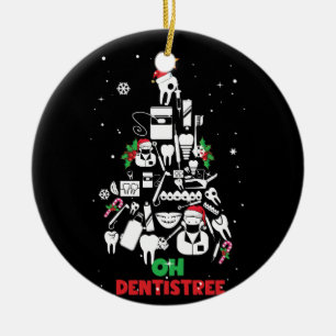 Oh Dentistree Dentist Dental Teeth Christmas Tree Julgransprydnad Keramik