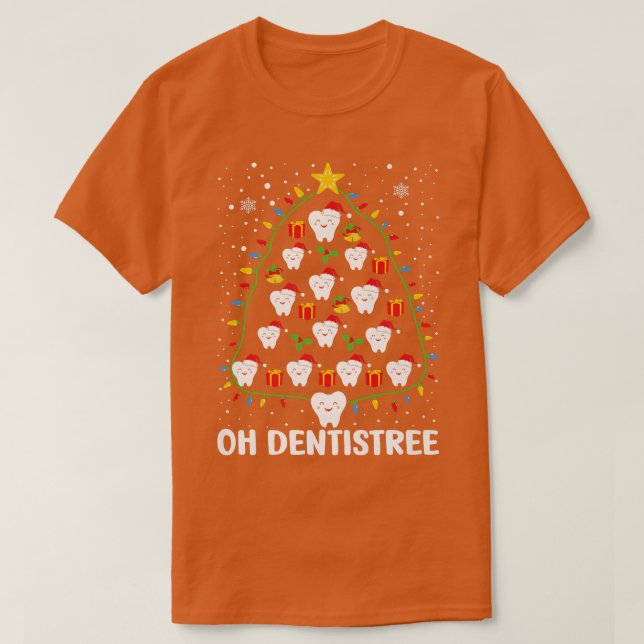 Oh Dentistree Funny Julgran Ljus Dentist T Shirt (Design framsida)