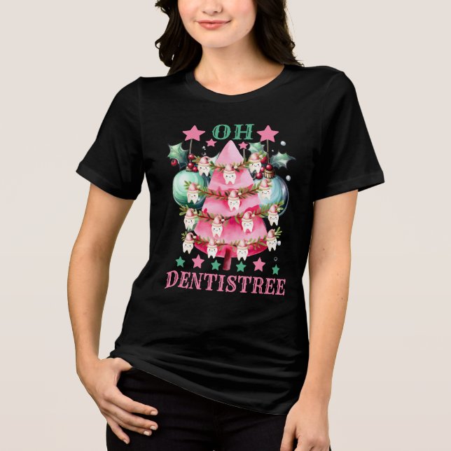 Oh Dentistree jul-dentist Tooth T Shirt (Framsida)