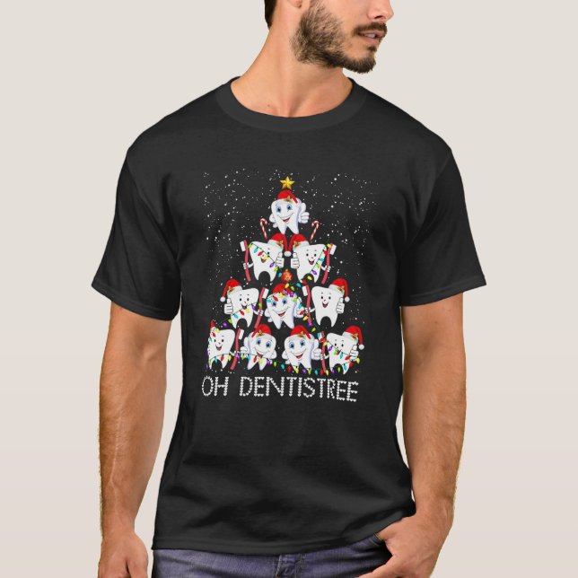 Oh Dentistree Julgran God jul Denti T Shirt (Framsida)