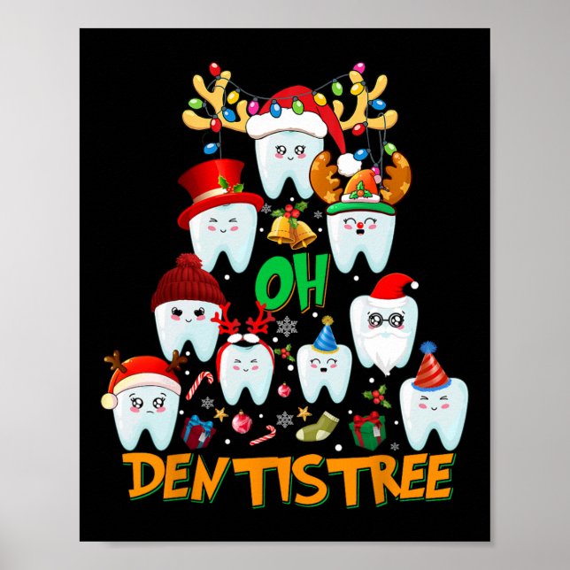 Oh Dentistree Roligt Julgran Dental Hygiene Xm Poster (Framsidan)