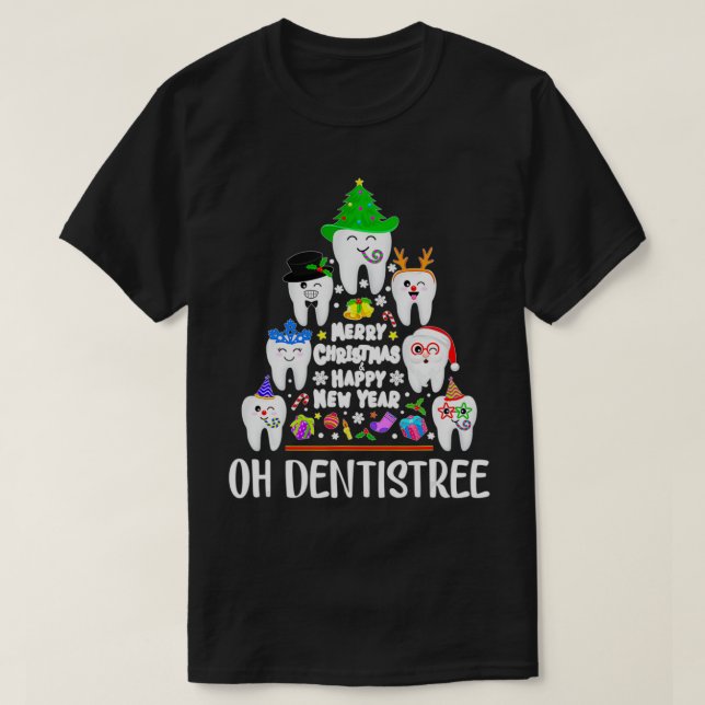 Oh Dentistree Santa Teeth Julgran Cute Dent T Shirt (Design framsida)