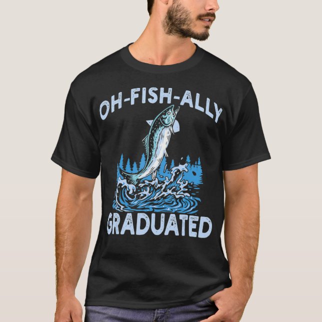 Oh Fish Ally Graduated 2021 Fishing Studenten for T Shirt (Framsida)