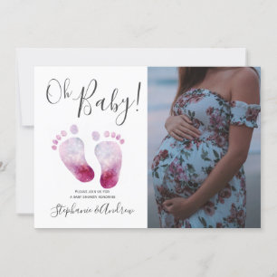 Oh Flicka Baby Shower Photo-inbjudan Inbjudningar