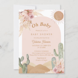 Oh Flicka Desert Baby Shower Southwest Boho Inbjudningar