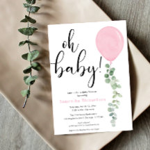 Oh Flicka rosa-ballongen eucalyptus babydusch