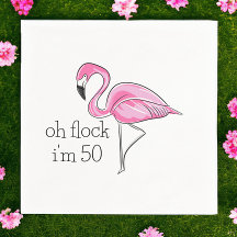 Oh Flock jag är 50 Pink Flamingo Födelsedag