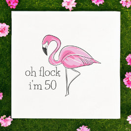 Oh Flock jag är 50 Pink Flamingo Födelsedag Pappersservett