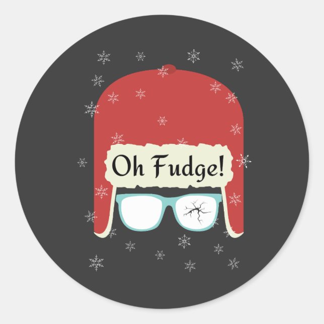 oh fudge T-Shirt Runt Klistermärke (Framsida)
