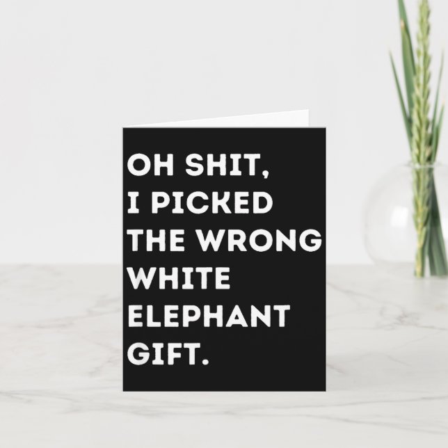Oh Funny White Elephant For Adults Under 15 20  Kort (Framsida)