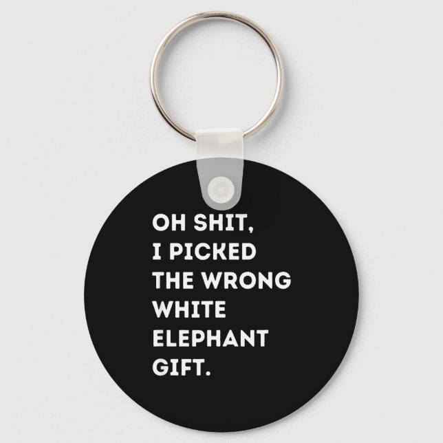 Oh Funny White Elephant For Adults Under 15 20  Nyckelring (Framsida)