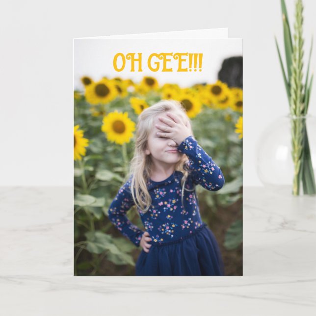OH GEE - BELAGAT BIRTHDAY-KORT TACK KORT (Framsida)