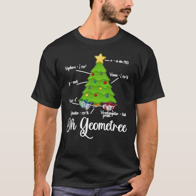 Oh Geometree Funny Maths Inspired Christmas Tree T Shirt (Framsida)