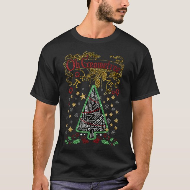 Oh Geometree jul Math Teacher Funny Pun hors T Shirt (Framsida)