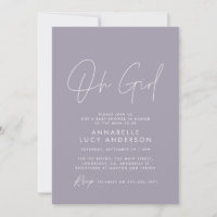 oh girl Baby dusch script baby lila elegant