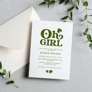 Oh Girl Charm St. Patrick's Day Baby Shower Inbjudningar