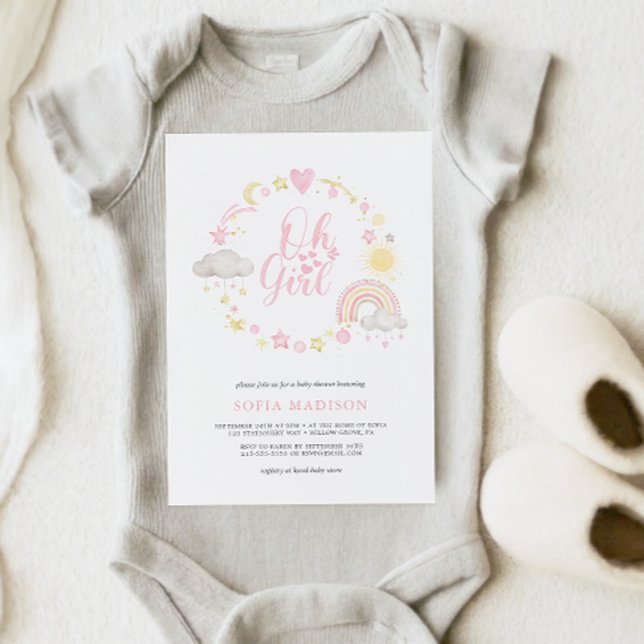 Oh Girl Ram Boho Rainbow Baby Shower Inbjudningar (Skapare uppladdad)