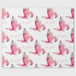 Oh Girl Rosa Butterflies Baby Shower Presentpapper