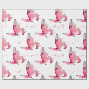 Oh Girl Rosa Butterflies Baby Shower Presentpapper