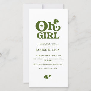 Oh Girl St.Patrick's Day Baby Shower Digital Evite Meddelande