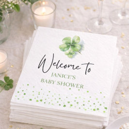 Oh Girl St. Patrick's Day Baby Shower Green Pappersservett