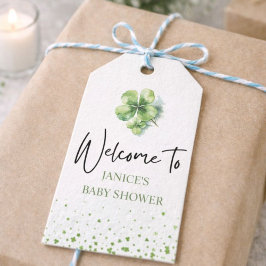 Oh Girl St. Patrick's Day Baby Shower Grön Presentetikett