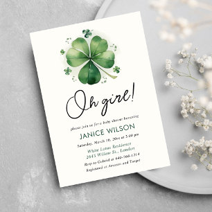 Oh Girl St. Patricks Day Baby Shower Inbjudningar