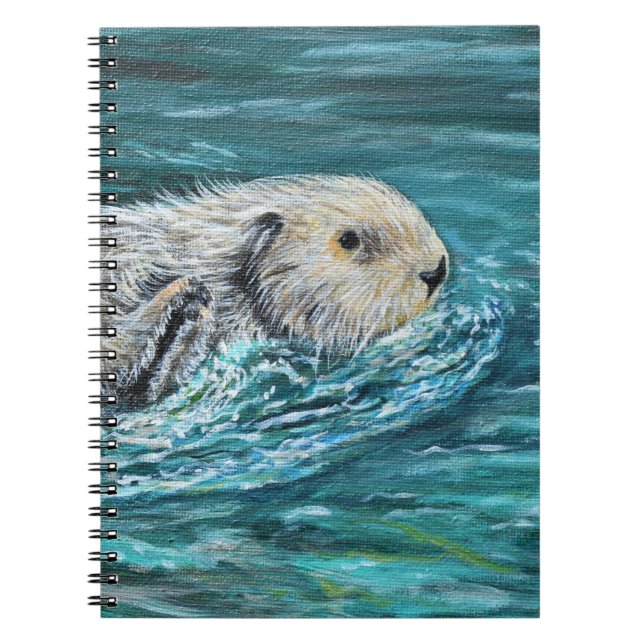 Oh Goody Lunchtime Sea Otter Painting Anteckningsbok (Framsidan)