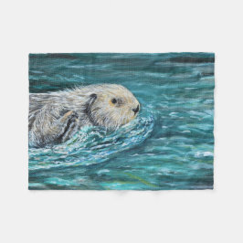 Oh Goody Lunchtime Sea Otter Painting Fleecefilt