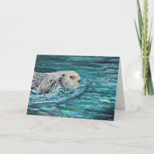 Oh Goody Lunchtime Sea Otter Painting Kort