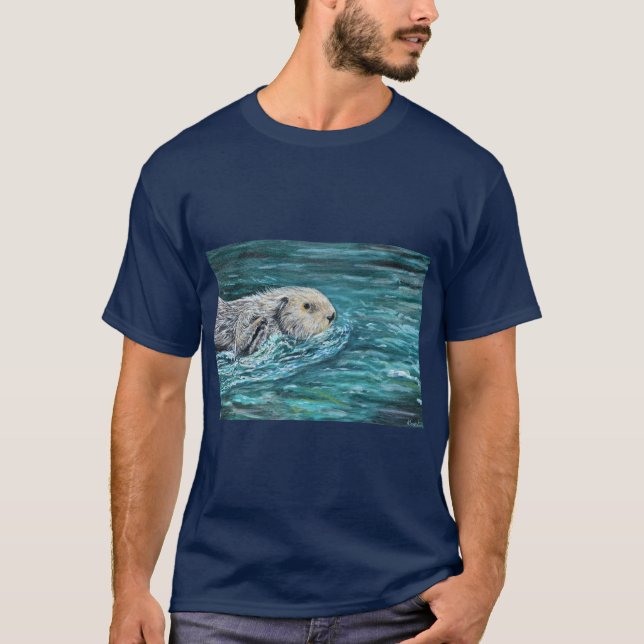 Oh Goody Lunchtime Sea Otter Painting T-Shirt (Framsida)
