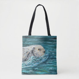 Oh Goody Lunchtime Sea Otter Painting Tygkasse